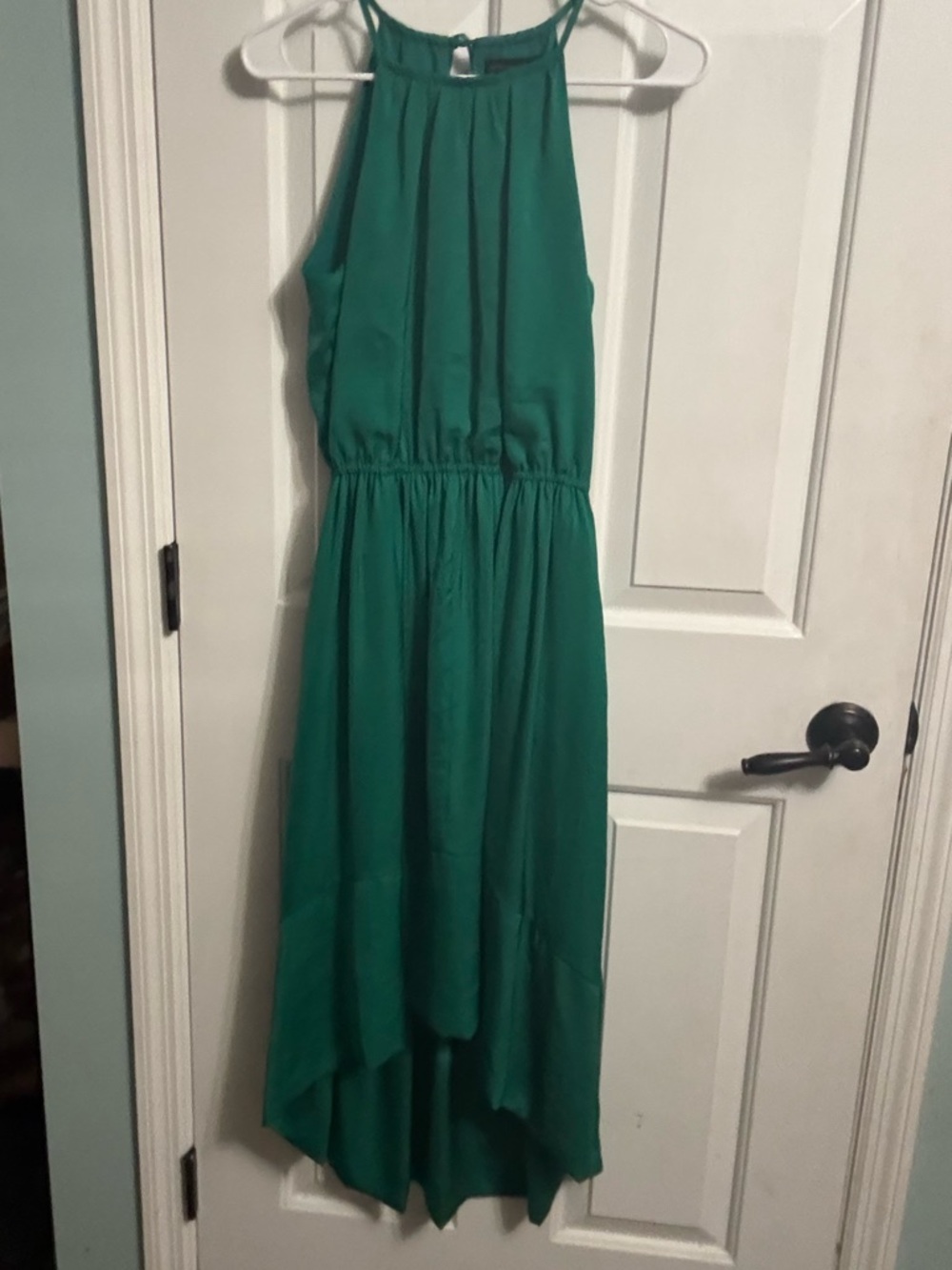 Banana Republic Emerald Halter High-Low Dress